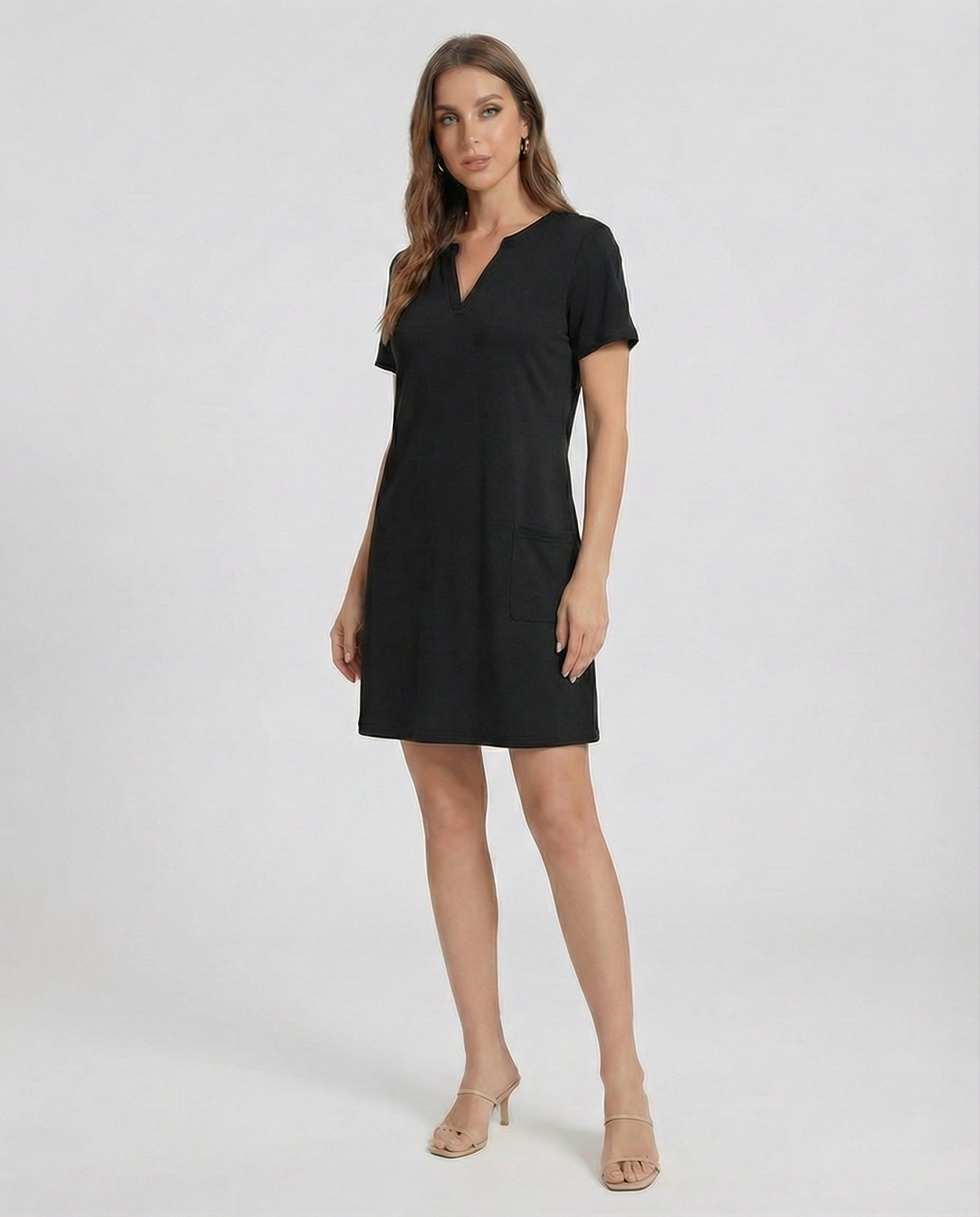 Printed V-Neck Mini Dress