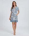 Printed V-Neck Mini Dress