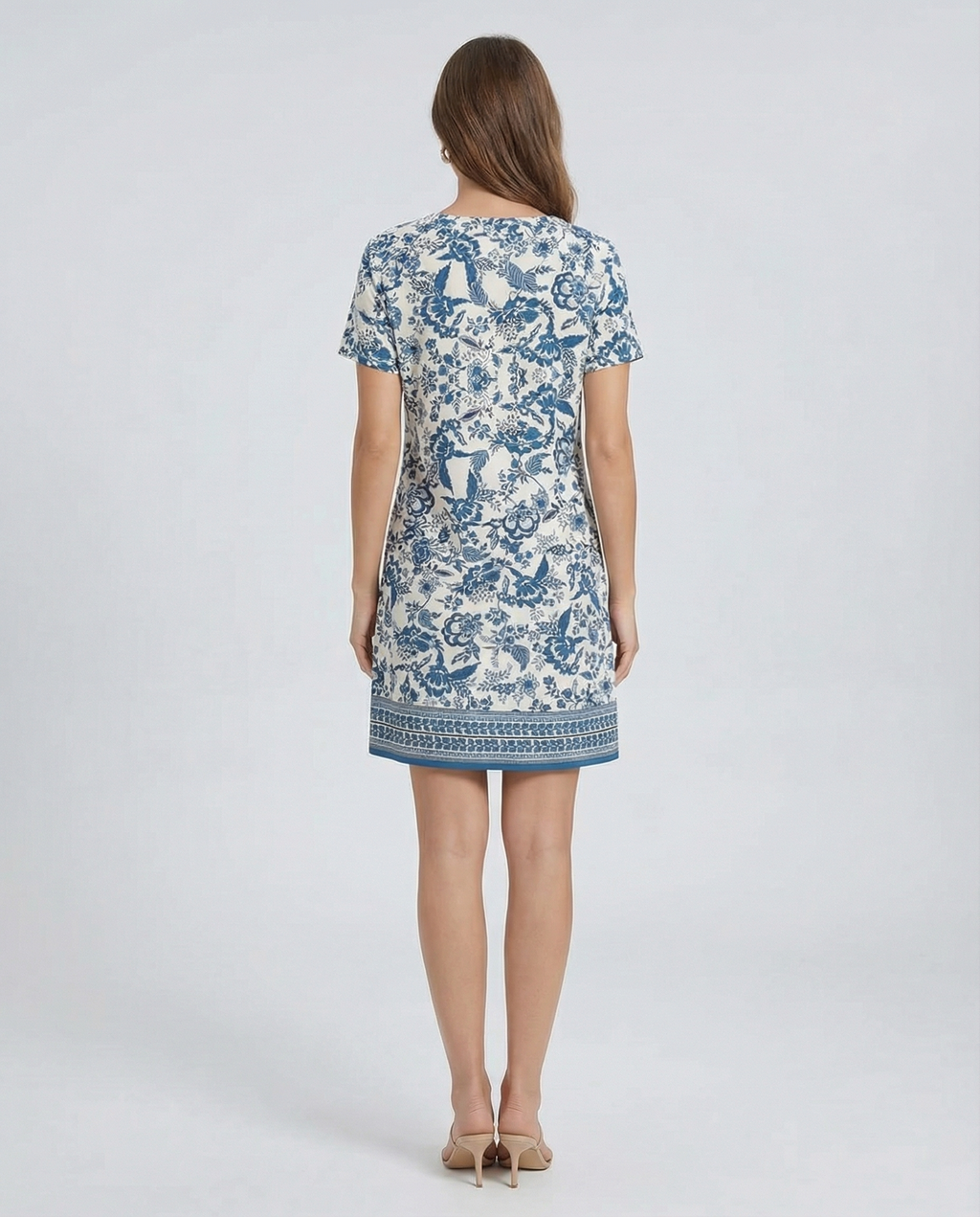 Printed V-Neck Mini Dress