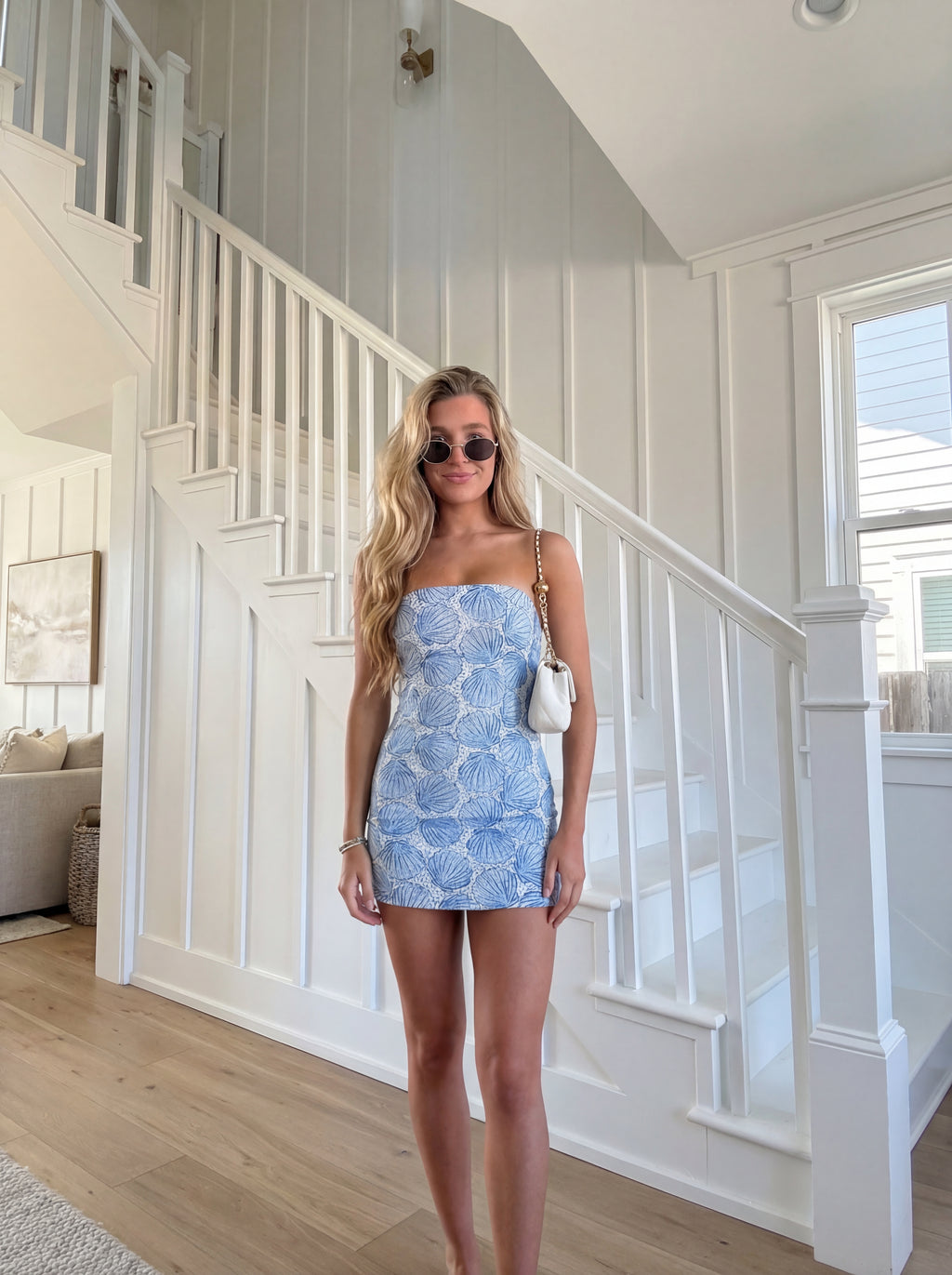 Azure Shell Mini Dress