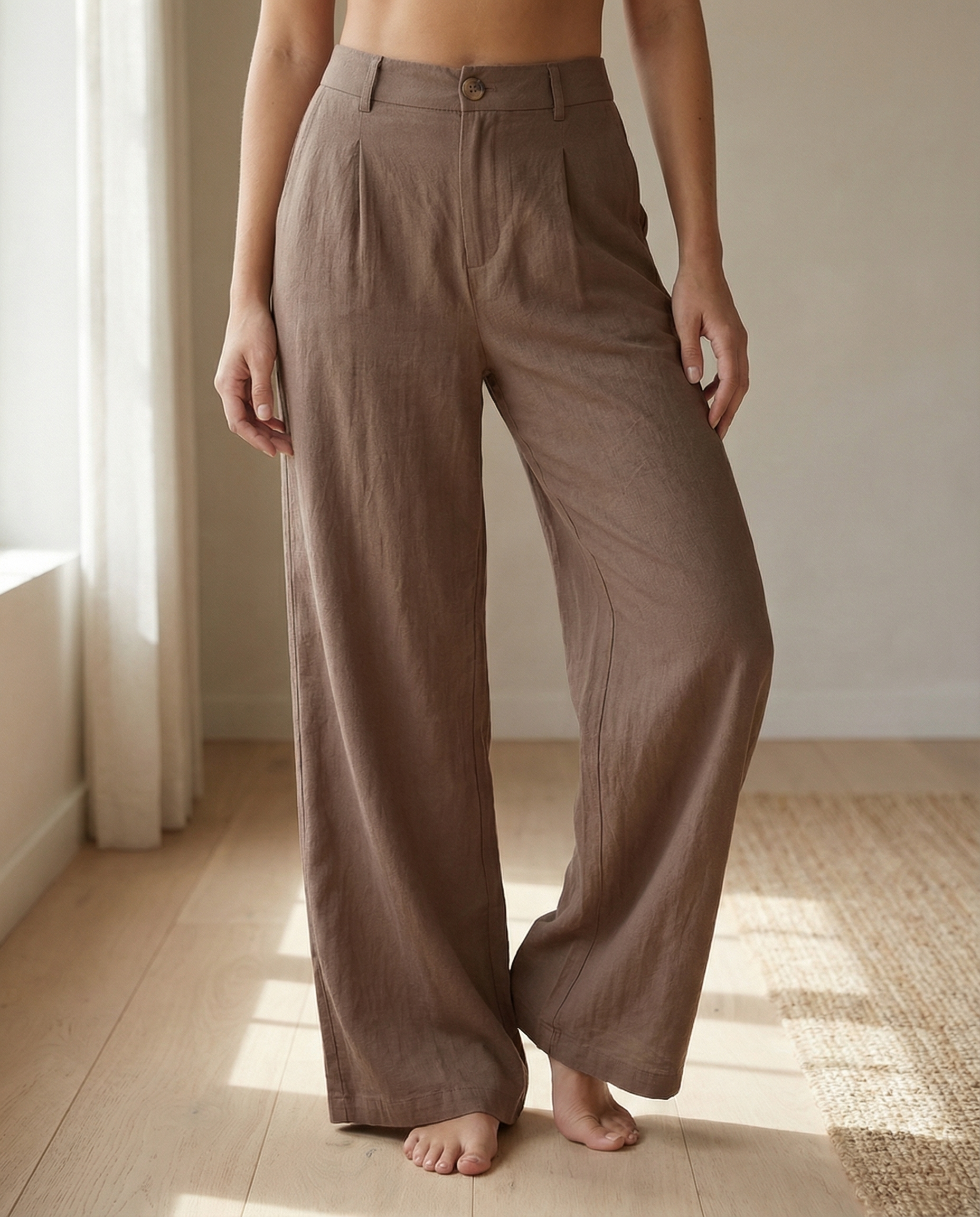 Linen Ease Wide-Leg Pants
