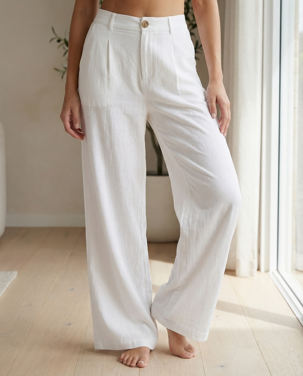Linen Ease Wide-Leg Pants
