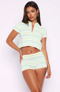 Striped Ribbed Knit Two-Piece Set